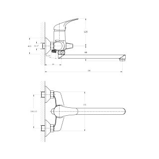 Смеситель для ванны с длинным поворотным изливом RUSH Corsica (CO4240-51)